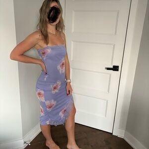 Floral Midi Dress with Slit